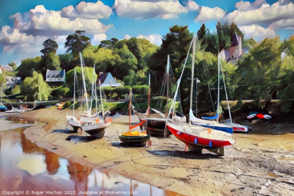 Serene boats in Brittany Picture Board by Roger Mechan