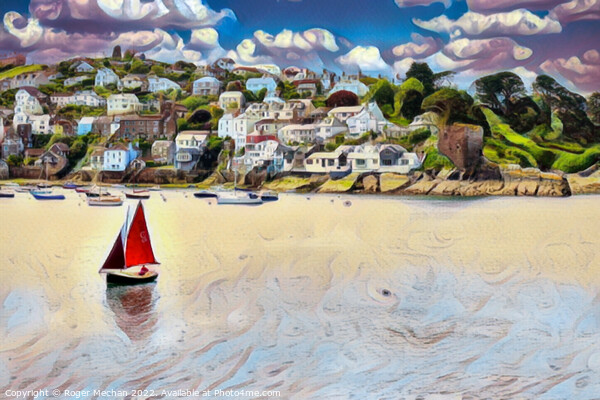 Peaceful Sail on Fowey Estuary Picture Board by Roger Mechan