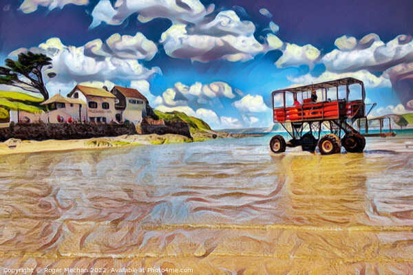 The Iconic Sea Tractor of Burgh Island Picture Board by Roger Mechan