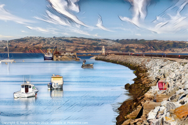 Serene Torbay Harbour Picture Board by Roger Mechan