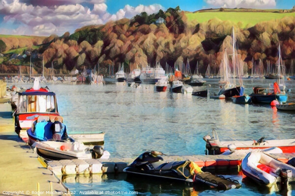 Serene Watercraft on Dartmouth's River Picture Board by Roger Mechan