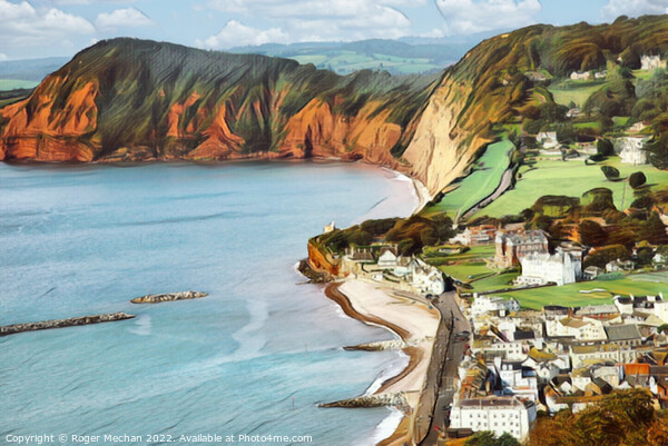 Serene Town by the Red Cliffs Picture Board by Roger Mechan