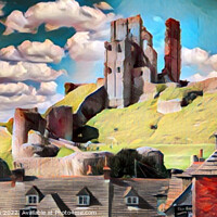Buy canvas prints of Enthralling Ruins of Corfe Castle by Roger Mechan