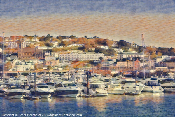 Serene Torquay Waterscape Picture Board by Roger Mechan