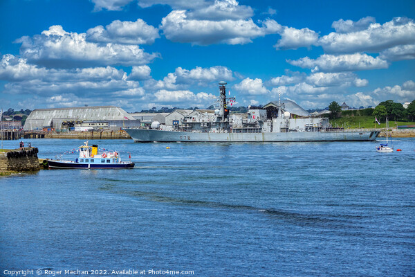 Royal Navy Ship HMS Kent entering Devonport Dockya Picture Board by Roger Mechan