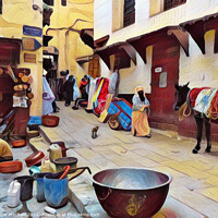 Buy canvas prints of Secrets of Marrakech's Hidden Alleyways by Roger Mechan