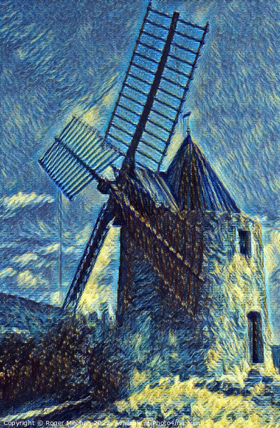 Iconic Windmill of Saint-Roch Picture Board by Roger Mechan