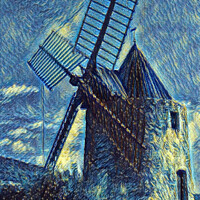 Buy canvas prints of Iconic Windmill of Saint-Roch by Roger Mechan