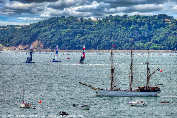 Sailing Rivalries in Plymouth Sound Picture Board by Roger Mechan