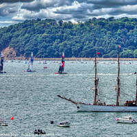 Buy canvas prints of Sailing Rivalries in Plymouth Sound by Roger Mechan