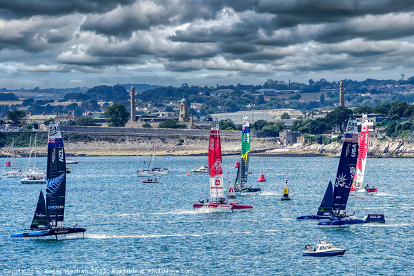 Racing Reigns in Plymouth Sound Picture Board by Roger Mechan
