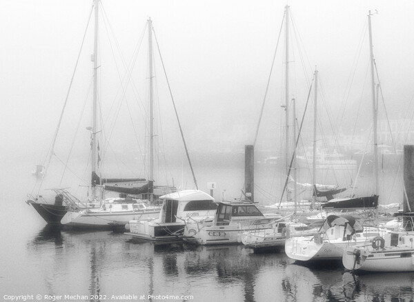 Ethereal Morning Yacht Scene Picture Board by Roger Mechan