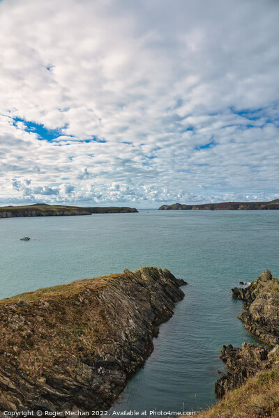 Clouds over Ramsey Sound St David's Wales Picture Board by Roger Mechan