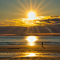 Buy canvas prints of Serene Sunset on Whitesands Beach by Roger Mechan