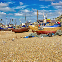 Buy canvas prints of Serene Fishing Boats by Roger Mechan