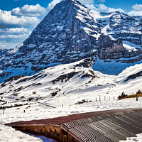 Buy canvas prints of The Chilling Beauty of Eiger's North Face by Roger Mechan