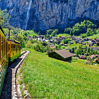 Buy canvas prints of Alpine Train Descending by Roger Mechan