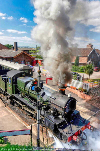 Steam Train Departing Taunton Picture Board by Roger Mechan
