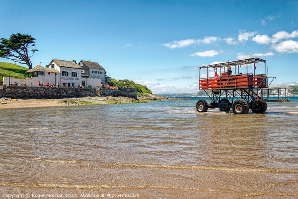 Historic Sea Tractor Approaching Pilchard Inn Picture Board by Roger Mechan