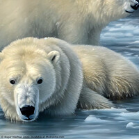 Buy canvas prints of Arctic Predator's Swim by Roger Mechan