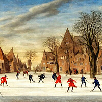 Buy canvas prints of Winter Wonderland Skating by Roger Mechan