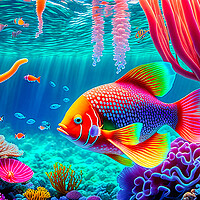 Buy canvas prints of Vibrant Aquatic Life by Roger Mechan