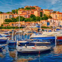 Buy canvas prints of Charming Port Town on the French Riviera by Roger Mechan