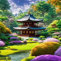 Buy canvas prints of Serenity Amongst Vibrant Zen Beauty by Roger Mechan