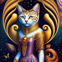Buy canvas prints of Regal Feline Elegance by Roger Mechan