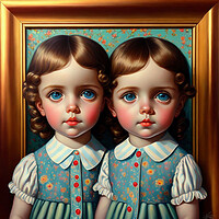 Buy canvas prints of Joyful Gemini Girls by Roger Mechan