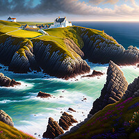 Buy canvas prints of Last House on the Clifftop by Roger Mechan
