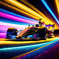 Buy canvas prints of Psychedelic Hyperspeed Race by Roger Mechan