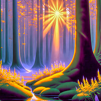 Buy canvas prints of Enchanting Sunset Forest by Roger Mechan