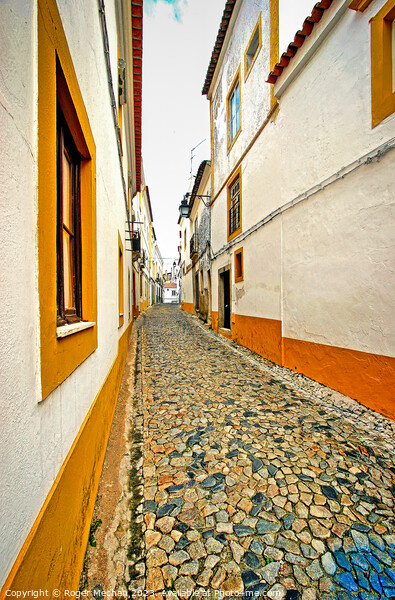 Secret lanes  of Evora Portugal Picture Board by Roger Mechan