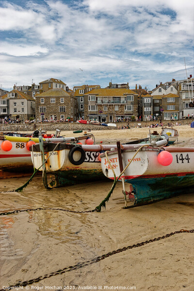 Boats and Beach at St Ives Cornwall Picture Board by Roger Mechan