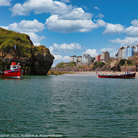 Buy canvas prints of Tenby boats and beaches by Roger Mechan