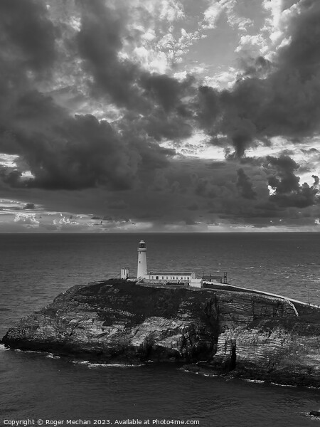 South Stack Lighthouse Holy Island Anglesey Picture Board by Roger Mechan