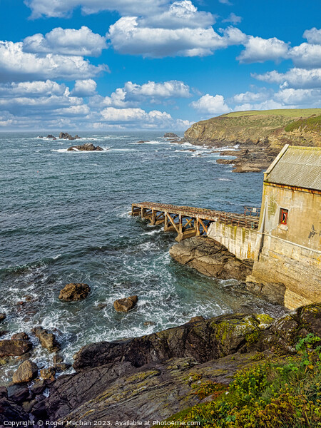 The Old lifeboat station the Lizard peninsula Corn Picture Board by Roger Mechan