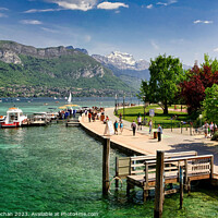 Buy canvas prints of A busy day on Lake Annecy by Roger Mechan