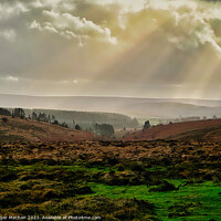 Buy canvas prints of Autumn rays over Dartmoor. by Roger Mechan