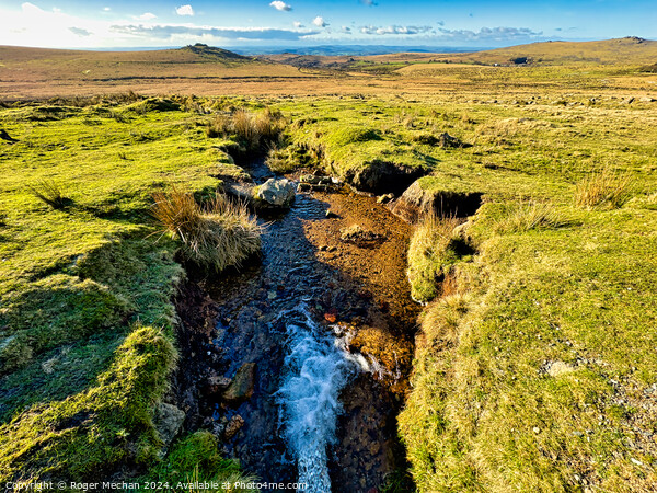 King's Tor Dartmoor and stream Picture Board by Roger Mechan