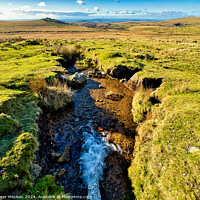 Buy canvas prints of King's Tor Dartmoor and stream by Roger Mechan