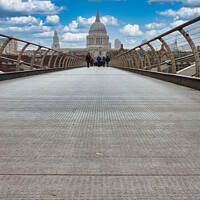 Buy canvas prints of St Paul's cathedral from the Millennium Bridge by Roger Mechan