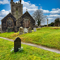 Buy canvas prints of Sheepstor church  Dartmoor Devon by Roger Mechan