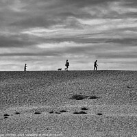 Buy canvas prints of Walking on Chesil Beach by Roger Mechan