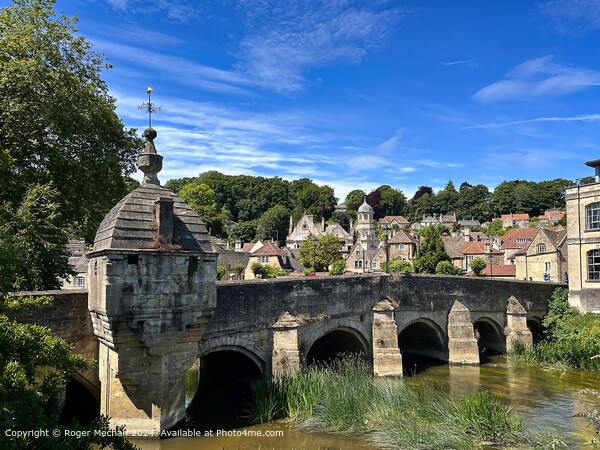 Bradford on Avon and the Cotswold Stone Bridge  Picture Board by Roger Mechan