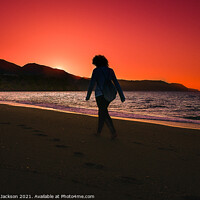 Buy canvas prints of Sunrise Walker at Burrianna Playa by Damian Jackson