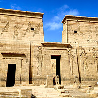 Buy canvas prints of Close-up of the first pylon of the Temple of Isis  by Adelaide Lin