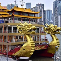 Buy canvas prints of Dragon boat on Huangpu river  by Stan Lihai