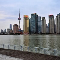 Buy canvas prints of Shanghai TV tower among skyscrapers by Stan Lihai